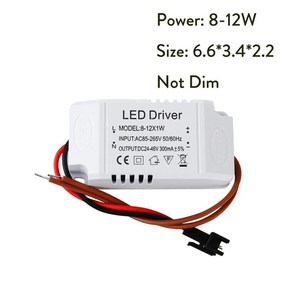 핫 LED 정전류 드라이버 1 3W 4 5W 7W 8 12W 18 24W 85 265V 전원 공급 장치 출력 300mA 외부 드라이브 다운라이트, 8  12W, 1개