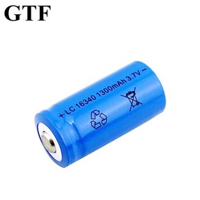 GTF 리튬 이온 충전식 배터리 레이저 펜 LED 손전등 헤드램프 셀용 CR123A LC16340 3.7V 16340 1300mAh, 1pc, 1개