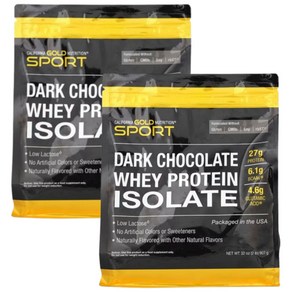 캘리포니아골드뉴트리션 웨이 프로틴 아이솔레이트 다크 초콜렛 Whey Protein Isolate Chocolate 907g 2개