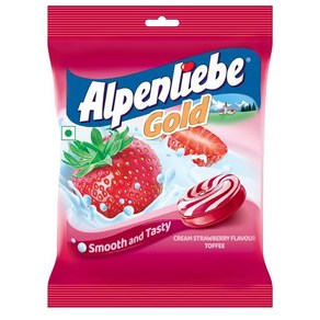 알펜리베 캔디 스트로베리 Alpenliebe Golden Candies Stawbey Ceam Flavou 156., 1개, 144g