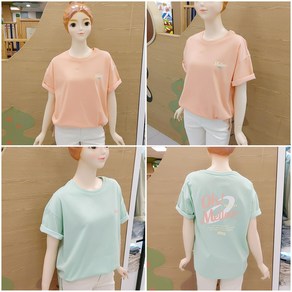 [소이주니어]논현점 22년여름신상 ** 박스형티 크게 나왔어요 ** 팔길이 5부 컬러 레터링 티 ** 마네킹 11호 착용 **