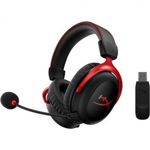 하이퍼엑스 Cloud II 게임용 헤드셋 7 1 서라운드 사운드, Red, Wieless, Headset, 1개