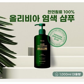 샴푸로염색하세요 올리비아염색샴푸(다크브라운칼라)1000ml 대용랑