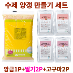 수제 양갱 만들기 재료 세트 영양갱 DIY 앙금1P+믹스4P, C-5. 백앙금1P +딸기2P + 고구마2P, 1세트