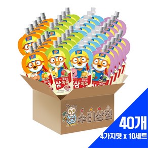 팔도 뽀로로 홍삼쏙쏙 100ml 4가지맛 x 10세트 (40개), 40개