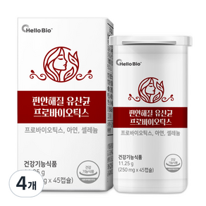 편안해질 유산균 프로바이오틱스 질 유래 유산균 10억보장, 4개, 45정