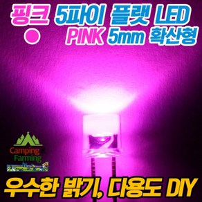 5파이 플랫 확산형LED(핑크/DIY용/다용도/교재용), 1개