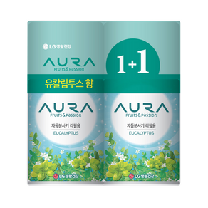 LG생활건강 아우라 자동분사기 리필 280ml 1+1 유칼립투스, 4개