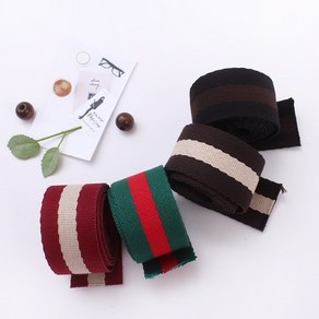 30미리 스트라이프 웨이빙끈(90cm), 브라운베이지, 1개