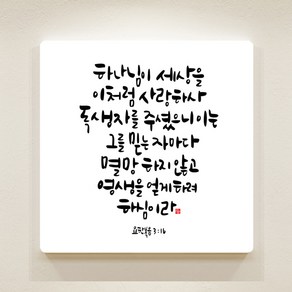 [데코헤븐리] 순수캘리 성경말씀액자-SA0079 요한복음 3장 16절