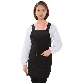 예경 구김없는 포그니 미니 벨크로 X형 앞치마, PO-7104/검정색, 1개