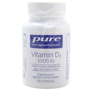 Pue Encapsulations 비타민 D3 1000 IU 캡슐, 1개, 120정