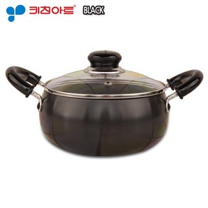 키친아트 쥬노블랙 경질 20cm 양수냄비, 양수냄비 1개 + 강화유라 1개, 1개