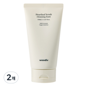 [우디브] 약산성 저자극 어성초 천연 스크럽 클렌징폼 / 딥클렌징 각질제거, 150ml, 2개