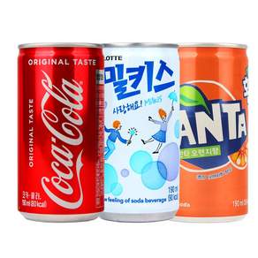 코카콜라&환타오렌지&밀키스0ml X 각10개(총30개) 업소용/콜라/환타/밀키스/탄산음료/미니음료/소캔, 190ml, 30개