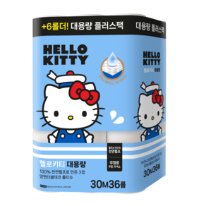 헬로키티 대용량 플러스팩 롤 화장지, 1개, 36롤, 30m
