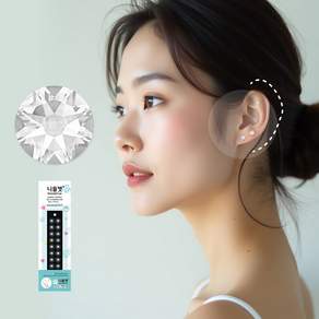 니들캣 엣지 쥬얼리 귀지압패치 귀 혈자리 이혈 기석 지압 스티커, 크리스탈_M(3.0mm), 1세트