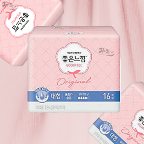 좋은느낌 에어핏 쿠션 울트라 슬림 대형 생리대 날개형, 16개입, 3개