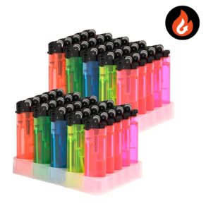 편의점 판매용 국내개발 이중 그라인더 투명 돌 라이터 50개