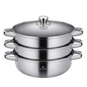 [부모님 / 집들이 선물추천] 가성비 끝판! IH 올스테인레스 3단 찜솥 전골냄비 28cm, 1개