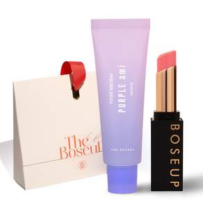더보습 립밤 핸드크림 선물세트, 1개, 피치핑크 립밤3.4g/퍼플아미 핸드크림50ml