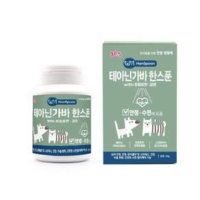 38.5 고양이 강아지 안정 진정 영양제 테아닌가바 한스푼 스트레스 긴장완화 분리불안 수면개선 합사 이사 강아지 고양이 안정제 진정제, 1개