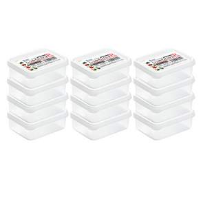 전자레인지 가능한 더비인 밀폐용기 12개입 소분용기 젓갈통 분유통, 사각 100ml, 1세트