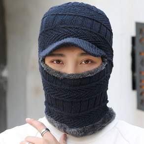 시크벤 겨울 챙 바라클라바 방한 넥워머 목토시 비니 모자, 네이비