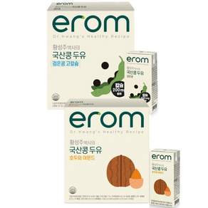 이롬 황성주 국산콩 두유 검은콩 고칼슘 16팩 +호두아몬드 16팩, 190ml, 32개
