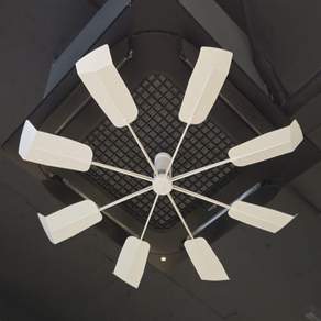 국산 실피드 천장형 에어컨실링팬 시스템 무동력바람개비 날개 순환팬 가드 프로펠러 바람막이, 1개, 화이트