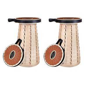 Leather stool 접이식 스툴, 2개, 베이지