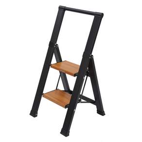 STONE PANDA 우드 그레인 스탭 사다리 2단 BF-162BW 발판 길이 26cm, 1개