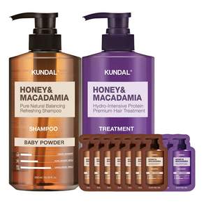 쿤달 네이처샴푸500ml + 트리트먼트500ml 베이비파우더향, 1세트, 500ml