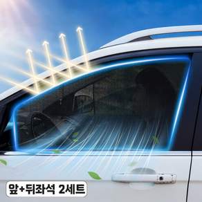 비바어스 차량용커튼 자동차햇빛가리개, 2세트, 블랙
