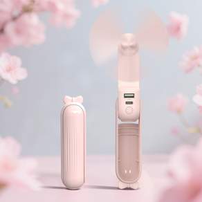ROSEKM 무선 휴대용선풍기 손선풍기 손풍기, 분홍색