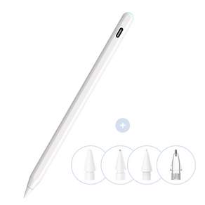 무무펜슬dual 아이패드 전용 스마트 터치펜 usb-c 유선충전 무선충전 추가 펜촉4개포함, 1개, 화이트