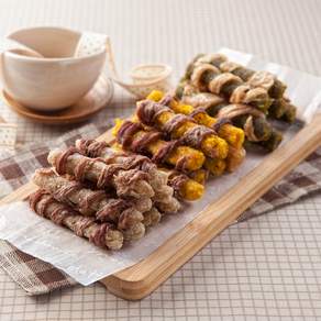 힐링펫 반려견 수제간식 삼색야채말이(70g) 2팩 구성, 2개