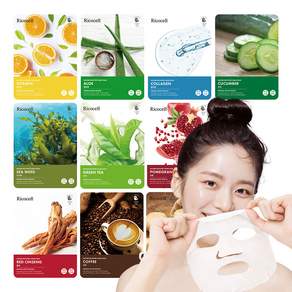 리코셀 1일1팩 촉촉순한 마스크팩23ml 10종x10매 총100장 2번세트, 1개, 100개입