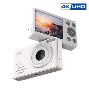 EMITAIM 4k 여행용 6400W 픽셀 미니 디지털 카메라 18x 디지털 줌, 블랙(Black), ST352Plus