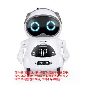 그래네 포켓 대화하는 스마트 음성인식 미니로봇 A50, 1개, A.흰색