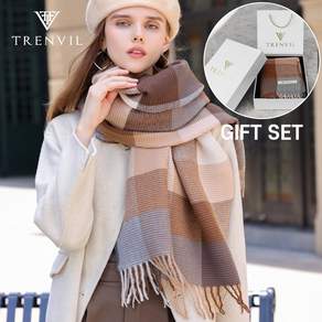 머플러 캐시미어 겨울 포근하게 착용한 모습