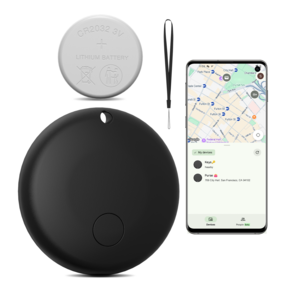 [삼성 갤럭시 전용]Kiboule Google 인증 안드로이드 호환 스마트 태그 에어태그 초소형 위치추적기 분실방지, 1개, 블랙