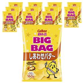 가루비 포테이토칩 시아와세 버터 빅 백, 160g, 12개