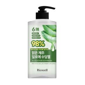 리코셀 맑은 제주 알로에 98% 수딩젤 1000ml 저자극 대용량 수분 크림 진정, 1개, 1L