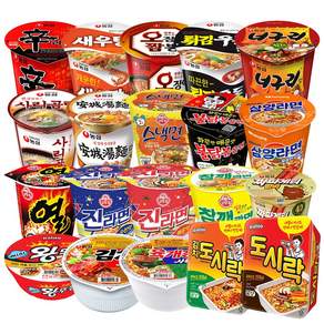 [간식팩토리]농심 오뚜기 삼양 팔도 소컵 20종 소컵 컵라면 종합 총 20개 + 간식팩토리 전용 박스