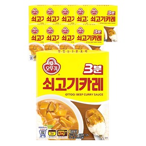 오뚜기3분 쇠고기카레, 200g, 10개