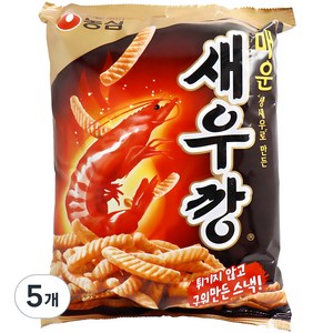 농심 매운 새우깡, 90g, 5개