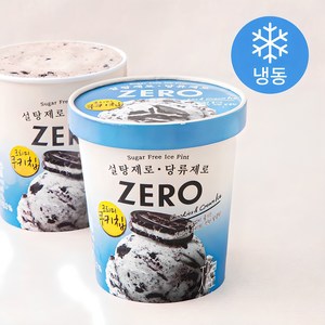 롯데제로 아이스 쿠키 & 크림 (냉동), 474ml, 1개