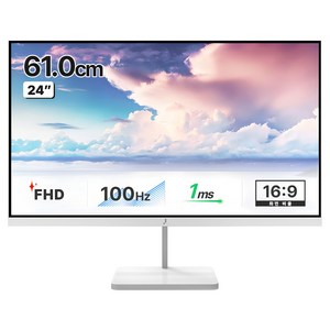 주연테크 FHD 100Hz 화이트 모니터, 61cm, V24FX-W(무결점)