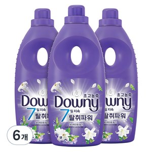 다우니 7일 탈취파워 초고농축 섬유유연제 화이트티와 릴리 본품, 1.05L, 6개